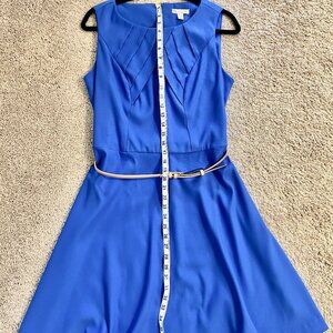 DB Dressbarn Fit & Flare Dress with Belt | vibrant, flattering, hard to find!